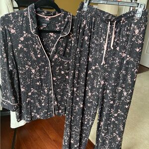 Sanctuary Black and Pink Floral Pajama Set